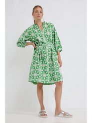 Josephine & Co Sukienka "Djenna" w kolorze biało-zielonym rozmiar: 36. Białe sukienki damskie Josephine & Co, bez wzorów, z bawełny, bez ramiączek. Za 201.55 zł.