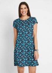 Sukienka shirtowa z rozcięciami po bokach (2 szt.), z czystej bawełny. Czerwone sukienki damskie bonprix, bez wzorów, z bawełny, bez ramiączek. Za 74.99 zł.