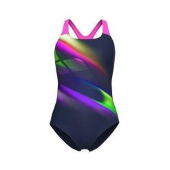 Damski kostium kąpielowy 1-częściowy Arena Diagonals PR. Niebieskie stroje jednoczęściowe Arena, bez wzorów. Za 301.50 zł.