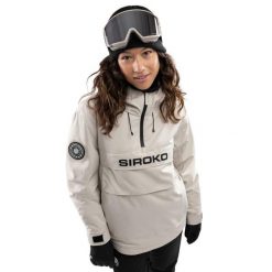 Kurtka snowboardowa damska W6-W Eriz. Brązowe kurtki damskie SIROKO, bez wzorów, bez kaptura. Za 886.00 zł.