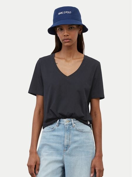 Marc O'Polo T-Shirt B01 2072 51331 Granatowy Regular Fit. Niebieskie t-shirty damskie Marc O'Polo, s, bez wzorów, z bawełny, bez kołnierzyka. Za 99.99 zł.