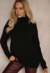 Czarny Golf Bez Zdobień Minimalistyczny Torlena. Czarne golfy damskie Renee, m, z aplikacjami, z jeansu, bez ramiączek. Za 99.99 zł.