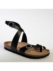 BACKSUN Skórzane sandały "Mala" w kolorze czarnym rozmiar: 40. Czarne sandały damskie Backsun, bez wzorów, z otwartym noskiem, bez obcasa, bez zapięcia. Za 130.99 zł.