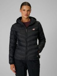 4F Kurtka trekkingowa z wypełnieniem syntetycznym damska - czarna M. Czarne kurtki damskie 4F, m, bez wzorów, z materiału, bez kaptura. Za 399.99 zł.