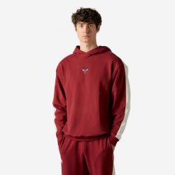 Bluza z kapturem do koszykówki unisex Tarmak NBA Bulls. Czerwone bluzy damskie KIPSTA, l, bez wzorów, z bawełny, z kapturem. Za 149.99 zł.