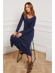 Joséfine Sukienka dzianinowa "Dovel" w kolorze granatowym rozmiar: XL. Niebieskie sukienki damskie Joséfine, bez wzorów, z dzianiny, bez ramiączek. Za 183.15 zł.