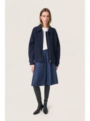 Soaked in Luxury Kurtka koszulowa w kolorze granatowym rozmiar: M. Niebieskie kurtki damskie Soaked in Luxury, m, bez wzorów, z wełny, bez kaptura. Za 304.99 zł.