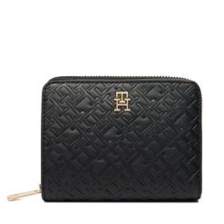 Portfel Tommy Hilfiger. Czarne portfele damskie Tommy Hilfiger, bez wzorów. Za 299.99 zł.