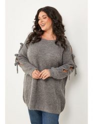 Curvy Lady Sweter w kolorze szarym rozmiar: 48/50. Szare swetry klasyczne damskie Curvy Lady, bez kołnierzyka. Za 174.43 zł.