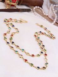 Pierres de Jade Pozłacany naszyjnik z elementami ozdobnymi - dł. 50 cm rozmiar: onesize. Żółte naszyjniki damskie Pierres de Jade, z kryształem, pozłacane. Za 43.99 zł.