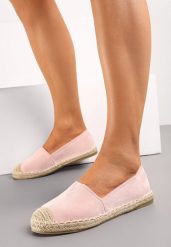 Różowe Klasyczne Espadryle na Płaskiej Plecionej Podeszwie Kavissa. Czerwone espadryle damskie Renee, bez wzorów, bez obcasa, na płaskiej podeszwie. Za 44.99 zł.