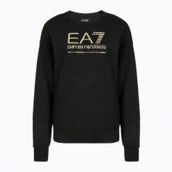 Bluza damska EA7 Emporio Armani Train Visibility. Czarne bluzy damskie EA7 Emporio Armani, m, bez wzorów, z bawełny, bez kaptura. Za 359.99 zł.