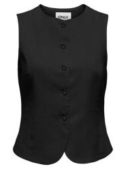 ONLY Kamizelka garniturowa Goa 15363724 Czarny Regular Fit. Czarne kamizelki damskie Only, bez wzorów, ze lnu, bez kaptura. Za 149.99 zł.
