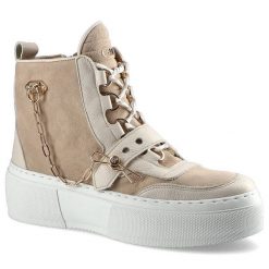 Beżowe Sneakersy Carinii Damskie Buty Jesienne. Brązowe kozaki damskie Carinii, na jesień, z jeansu, bez obcasa, na obcasie, bez zapięcia. Za 289.00 zł.