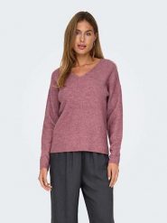 ONLY Sweter w kolorze jasnoróżowym rozmiar: XS. Różowe swetry klasyczne damskie Only, xs, prążkowane, bez kołnierzyka. Za 61.60 zł.