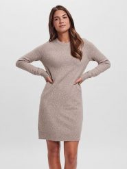 Vero Moda Sukienka dzianinowa "Vmdoffy" w kolorze beżowym rozmiar: XL. Brązowe sukienki damskie Vero Moda, bez wzorów, z dzianiny, bez ramiączek. Za 97.05 zł.