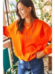 Olalook Bluza w kolorze pomarańczowym rozmiar: S. Pomarańczowe bluzy damskie Olalook, s, bez wzorów, bez kaptura. Za 52.67 zł.