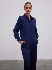 BGN Koszula w kolorze granatowym rozmiar: 36. Niebieskie koszule damskie BGN, bez wzorów, bez kołnierzyka, bez ramiączek. Za 139.87 zł.