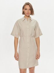 Calvin Klein Sukienka koszulowa K20K206697 Beżowy Relaxed Fit. Brązowe sukienki damskie Calvin Klein, bez wzorów, z lyocellu, bez ramiączek. Za 459.99 zł.