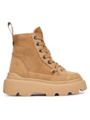 Inuikii Trzewiki Matilda Shearling 1002.002.0011 Beżowy. Brązowe botki damskie Inuikii, ze skóry, bez obcasa, na płaskiej podeszwie, bez zapięcia. Za 1,569.00 zł.