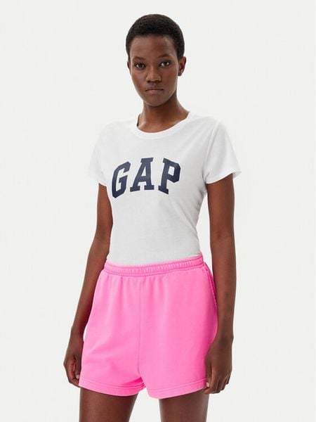 Gap T-Shirt 729555-12 Biały Regular Fit. Białe t-shirty damskie GAP, xs, bez wzorów, z bawełny, bez kołnierzyka. Za 74.99 zł.