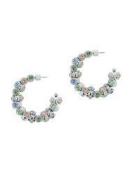 Otazu Kolczyki-półkreole z kryształami Swarovski rozmiar: onesize. Szare kolczyki damskie Otazu, z kryształem, z mosiądzu. Za 86.99 zł.