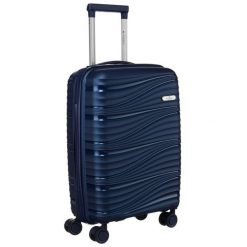 Walizka granatowa mała Peterson PTN WA06-W-S. Niebieskie walizki Peterson, bez wzorów, małe. Za 185.99 zł.