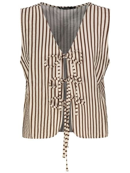 Sublevel Kamizelka w kolorze brązowo-białym rozmiar: M. Białe kamizelki damskie Sublevel, m, bez wzorów, bez kaptura. Za 91.77 zł.