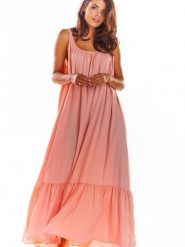 Sukienka Model A307 Pink - awama. Różowe sukienki damskie Awama, bez wzorów, z elastanu, bez ramiączek. Za 340.97 zł.
