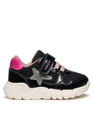Geox Sneakersy B Flexyper Mini B566NB 054AS C0922 M Czarny. Czarne buty sportowe dziewczęce Geox, ze skóry, bez zapięcia. Za 139.99 zł.