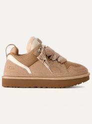 UGG Skórzane sneakersy "Lowmel" w kolorze kremowo-jasnobrązowym rozmiar: 38. Brązowe obuwie sportowe damskie Ugg, z materiału, za kostkę, bez zapięcia. Za 571.03 zł.