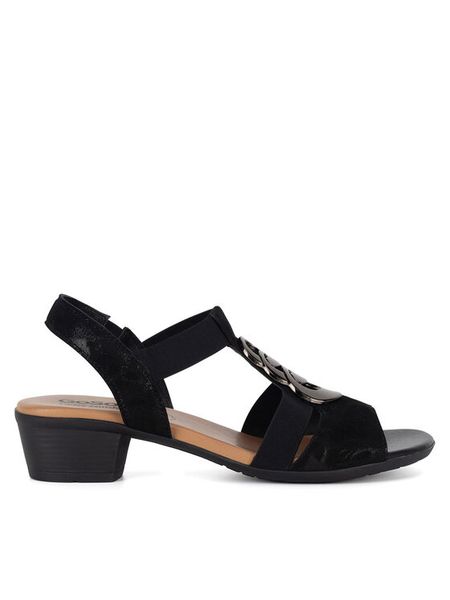 Go Soft Sandały WI23-BETTY-09 Czarny. Czarne sandały damskie GO SOFT, bez wzorów, z materiału, bez obcasa, na słupku, bez zapięcia. Za 159.99 zł.