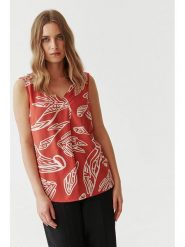 TATUUM Bluzka w kolorze czerwono-białym rozmiar: 40. Białe bluzki damskie TATUUM, bez wzorów, z wiskozy, bez kołnierzyka, bez ramiączek. Za 92.42 zł.