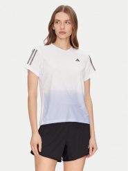 Adidas Koszulka techniczna Own the Run Colorblock JC9889 Biały Regular Fit. Białe koszulki damskie Adidas, xs, bez wzorów, z syntetyku, bez kołnierzyka, bez ramiączek. Za 119.99 zł.