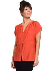 Be Wear Bluzka w kolorze pomarańczowym rozmiar: XL. Pomarańczowe bluzki damskie Be Wear, xl, bez wzorów, bez kołnierzyka, bez ramiączek. Za 110.04 zł.