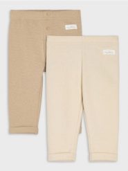 Bawełniane legginsy z naszywką 2 pack - beżowy. Brązowe legginsy sportowe damskie Sinsay, l, z aplikacjami, z bawełny. Za 19.99 zł.