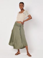 Apricot Spódnica w kolorze khaki rozmiar: L. Brązowe spódnice damskie Apricot, na co dzień, l, bez wzorów, z tkaniny, maxi. Za 86.99 zł.