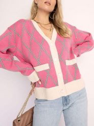 Milan Kiss Kardigan w kolorze różowym rozmiar: XL. Różowe kardigany damskie Milan Kiss, xl, bez wzorów. Za 156.61 zł.