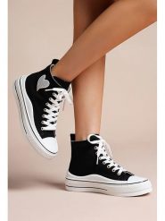 Foreverfolie Sneakersy w kolorze czarnym rozmiar: 37. Czarne obuwie sportowe damskie Foreverfolie, za kostkę, bez zapięcia. Za 105.63 zł.