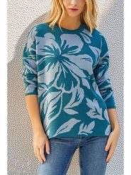 Milan Kiss Sweter w kolorze turkusowym rozmiar: XL. Niebieskie swetry klasyczne damskie Milan Kiss, xl, bez kołnierzyka. Za 165.99 zł.