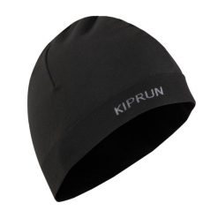 Czapka do biegania Kiprun seamless. Czarne czapki damskie KIPRUN, bez wzorów, z materiału. Za 29.99 zł.