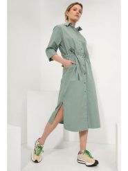 Josephine & Co Sukienka "Gezina" w kolorze zielonym rozmiar: 34. Zielone sukienki damskie Josephine & Co, bez wzorów, z bawełny, bez ramiączek. Za 162.49 zł.