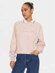 Calvin Klein Jeans Bluza Chenille J20J224652 Różowy Regular Fit. Czerwone bluzy damskie Calvin Klein Jeans, xl, bez wzorów, z bawełny, bez kaptura. Za 269.99 zł.