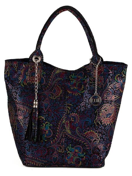 Mia Tomazzi Skórzana torebka "Liberazione" w kolorze czarnym ze wzorem - 20 x 35 x 18 cm rozmiar: onesize. Czarne torebki klasyczne damskie Mia Tomazzi, z materiału, bez dodatków. Za 301.64 zł.