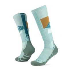Skarpetki Buff MERINO HW OVER THE CALF SOCKS HWO1. Niebieskie skarpetki damskie Buff, bez wzorów, z elastanu. Za 159.90 zł.