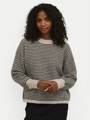 Kaffe Sweter Ellery 10509032 Beżowy Loose Fit. Brązowe swetry klasyczne damskie Kaffe, l, z syntetyku, bez kołnierzyka. Za 169.99 zł.