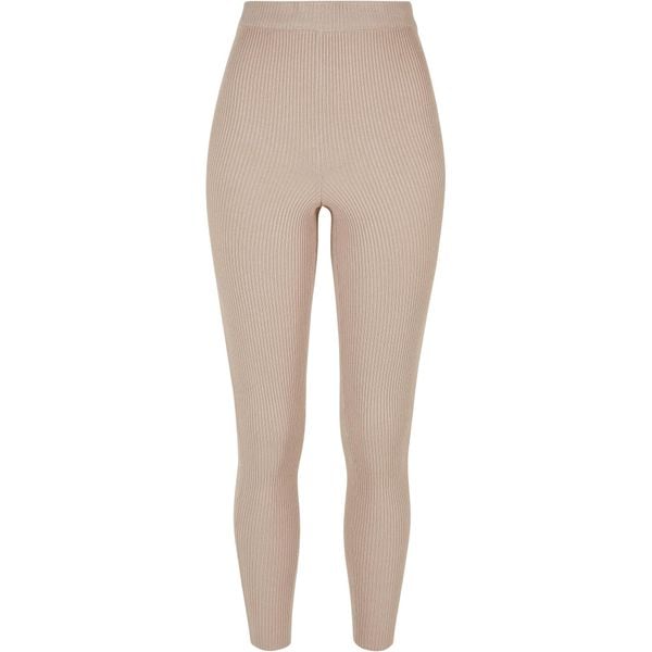 Legginsy Damskie Z Dzianiny Prążkowanej. Brązowe legginsy damskie Urban Classics, xl, bez wzorów, z dzianiny. Za 154.99 zł.