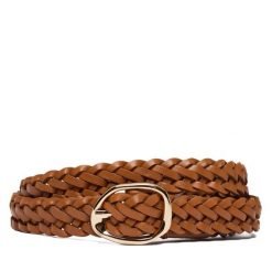 Pasek Tommy Hilfiger. Brązowe paski damskie Tommy Hilfiger, bez wzorów. Za 249.99 zł.