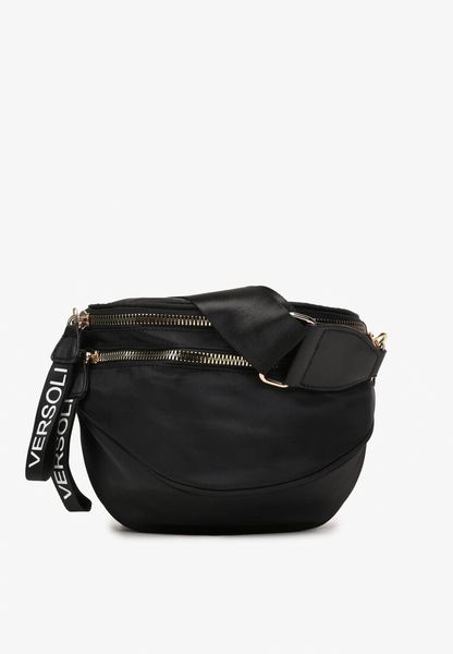 Czarno-Złota Nerka Ocedah. Czarne nerki i saszetki damskie Born2be, bez wzorów, z dresówki. Za 74.99 zł.