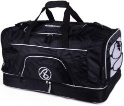 BRUBAKER torba sportowa 52 L - z przegrodą na mokre rzeczy i buty - czarna. Białe torby sportowe X2, bez wzorów, z materiału, duże. Za 188.99 zł.